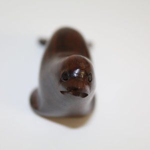 Vintage Hand Carved Wooden‎ Balanced Seal